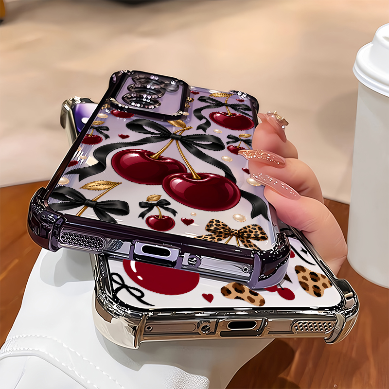 Luxury Wine Red Cherry Leopard - Oppo Reno 12 review and price